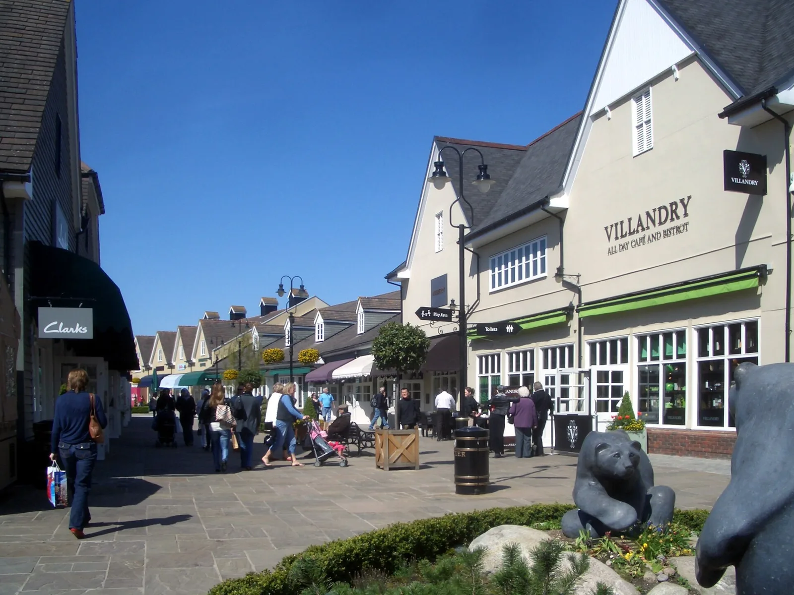 Shopping street at Bicester Village, Oxfordshire