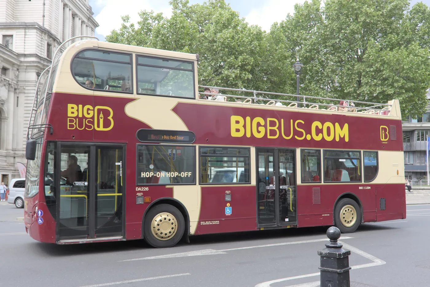 Open-top Big Bus Tours sightseeing bus on a London street
