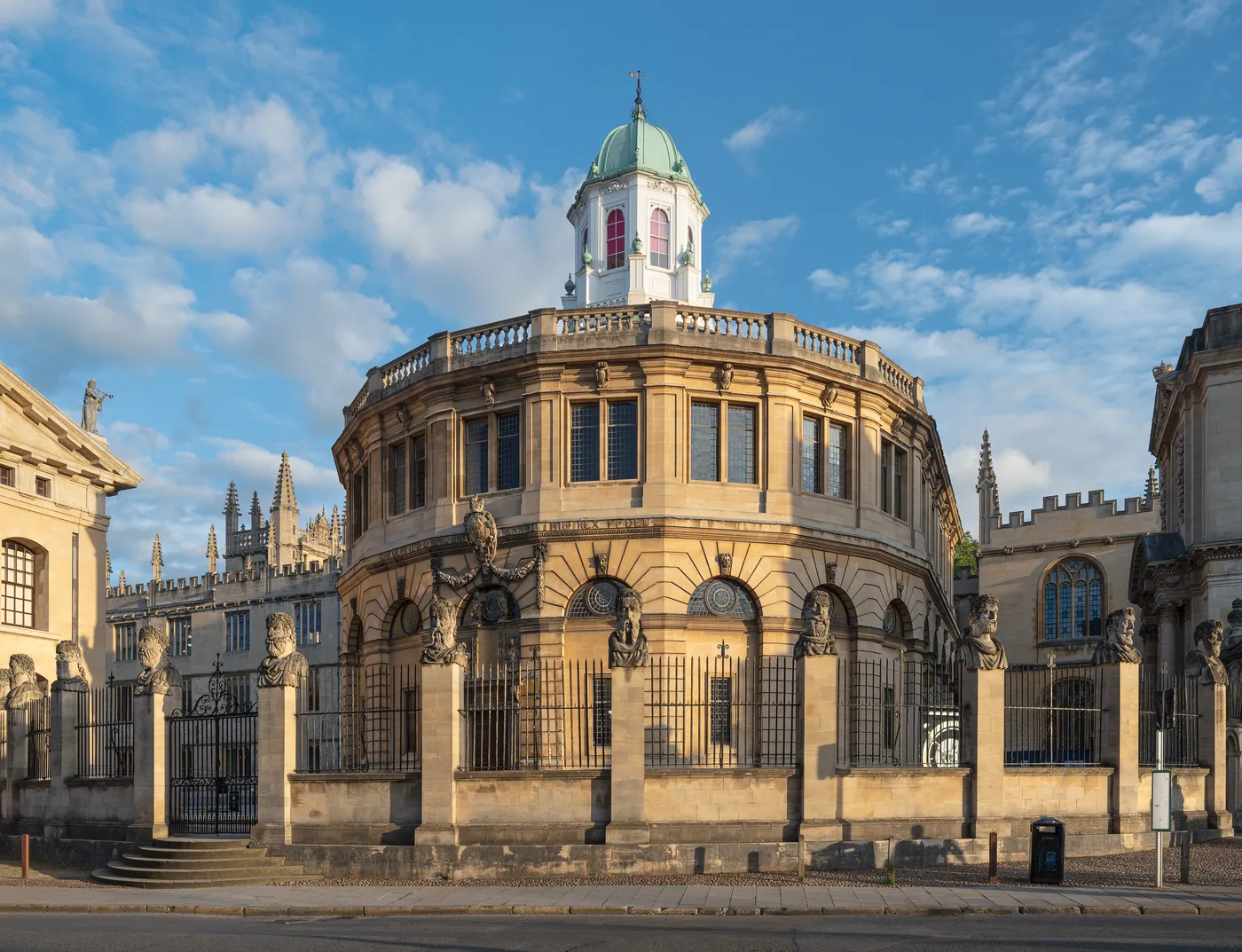 The Sheldonian Theatre with its rooftop cupola on Broad Street, Oxford
