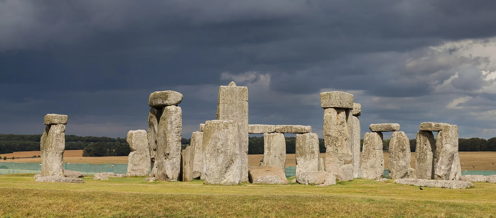 Stonehenge seen from the north across Salisbury Plain